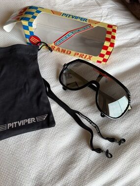 Pit Viper Grand Prix Black Shield Sunglasses with Gray Lenses